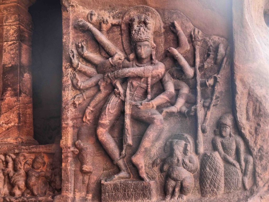 Badami,rock cut cave temples,India,Karnataka,sculpture,carvings,Lord Shiva,dancer