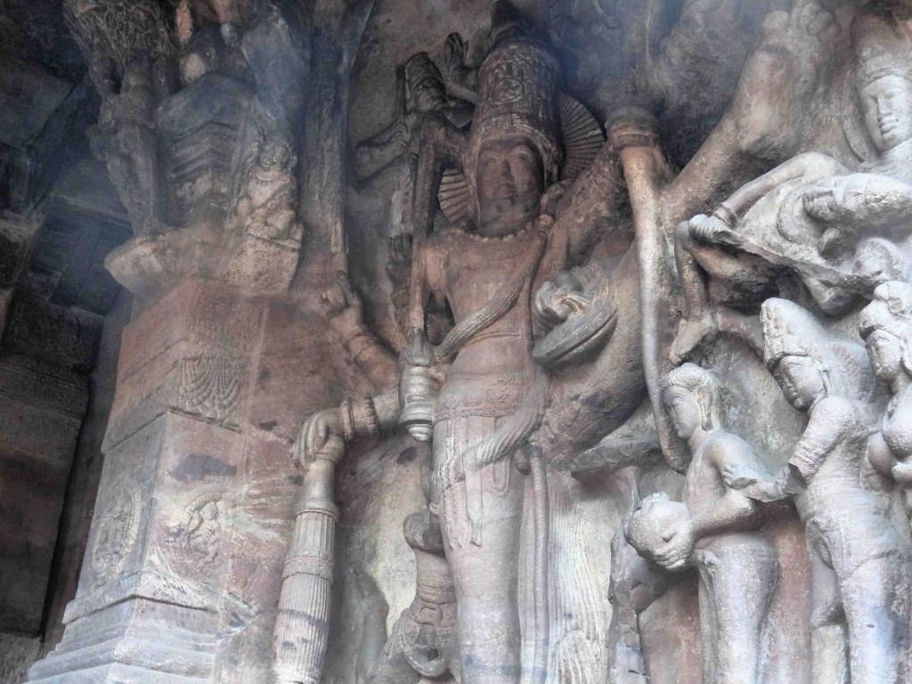 Badami,rock cut cave temples,India,Karnataka,sculpture,carvings,Lord Vishnu